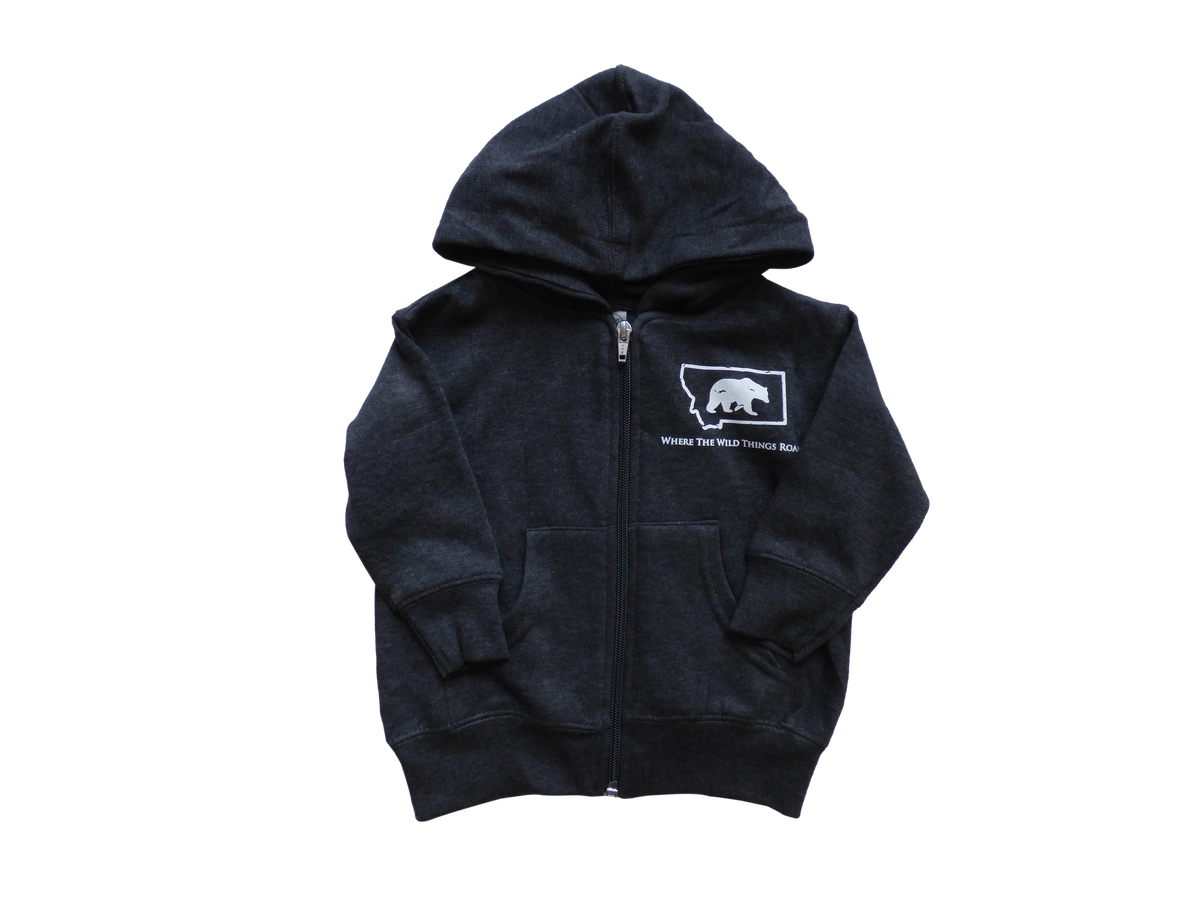 Infant Charcoal Bear Zipup Hoodie MontanaTees