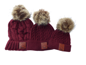 Maroon Outdoorable Fur Pom Pom Hat