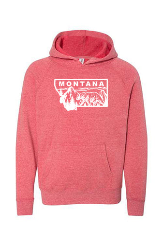 Youth Heather Pink Montana Grizzly Hoodie