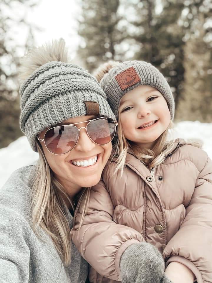 Child Grey Outdoorable Pom Pom Hat