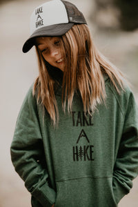 Toddler Moss Green Take A Hike Hoodie