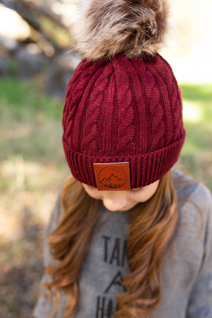 Red pom pom hat on sale