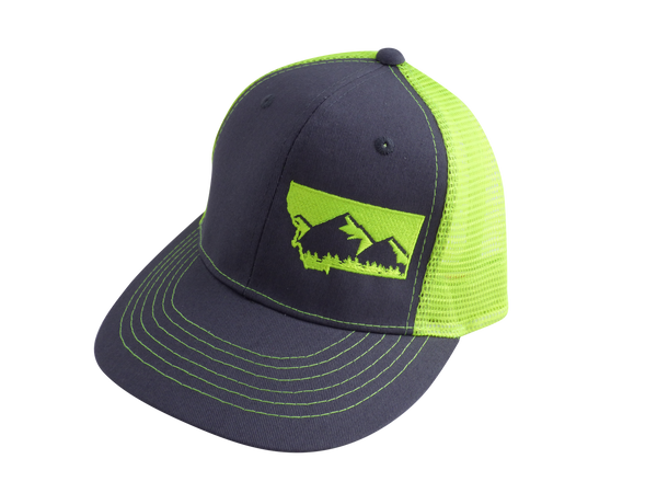 Neon Yellow and Charcoal Mountain Hat