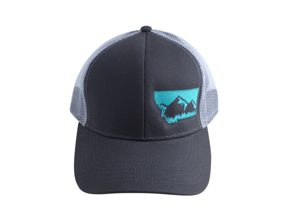 Charcoal with Aqua MT Hat