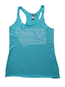 Aqua Montana Word Tank Top