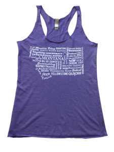 Purple Montana Word Tank Top