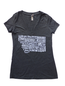 Women's Charcoal Montana Word Shirt