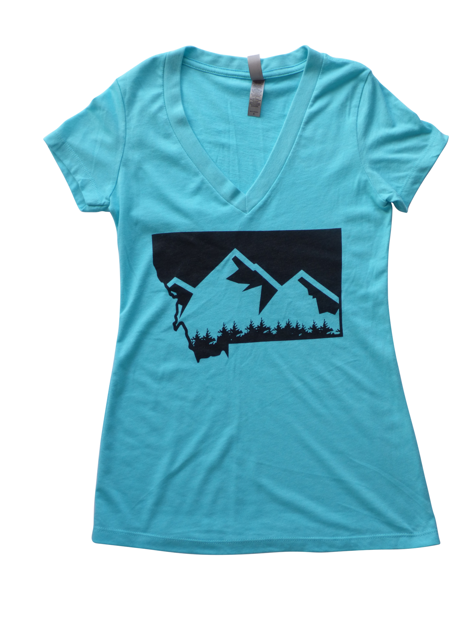 Women's-Junior Cut Mountain Shirt Aqua
