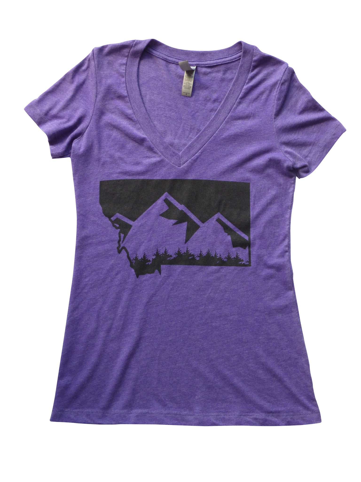 Women's-Junior Cut Mountain Shirt Purple
