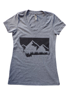 Women's-Junior Cut Mountain Shirt Grey