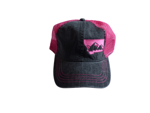 Soft Front Embroidered Mountain Hat Pink
