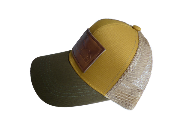 Mustard Leather Patch Hat