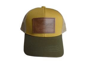 Mustard Leather Patch Hat