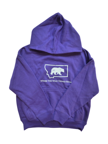 Youth Purple Bear Hoodie-wholesale