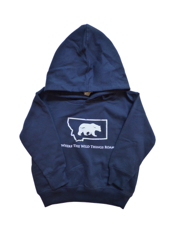 Youth Navy Bear Hoodie-wholesale