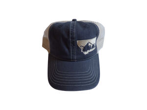 Soft Front Embroidered Mountain Hat Charcoal