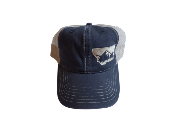 Soft Front Embroidered Mountain Hat Charcoal