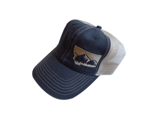 Soft Front Embroidered Mountain Hat Charcoal
