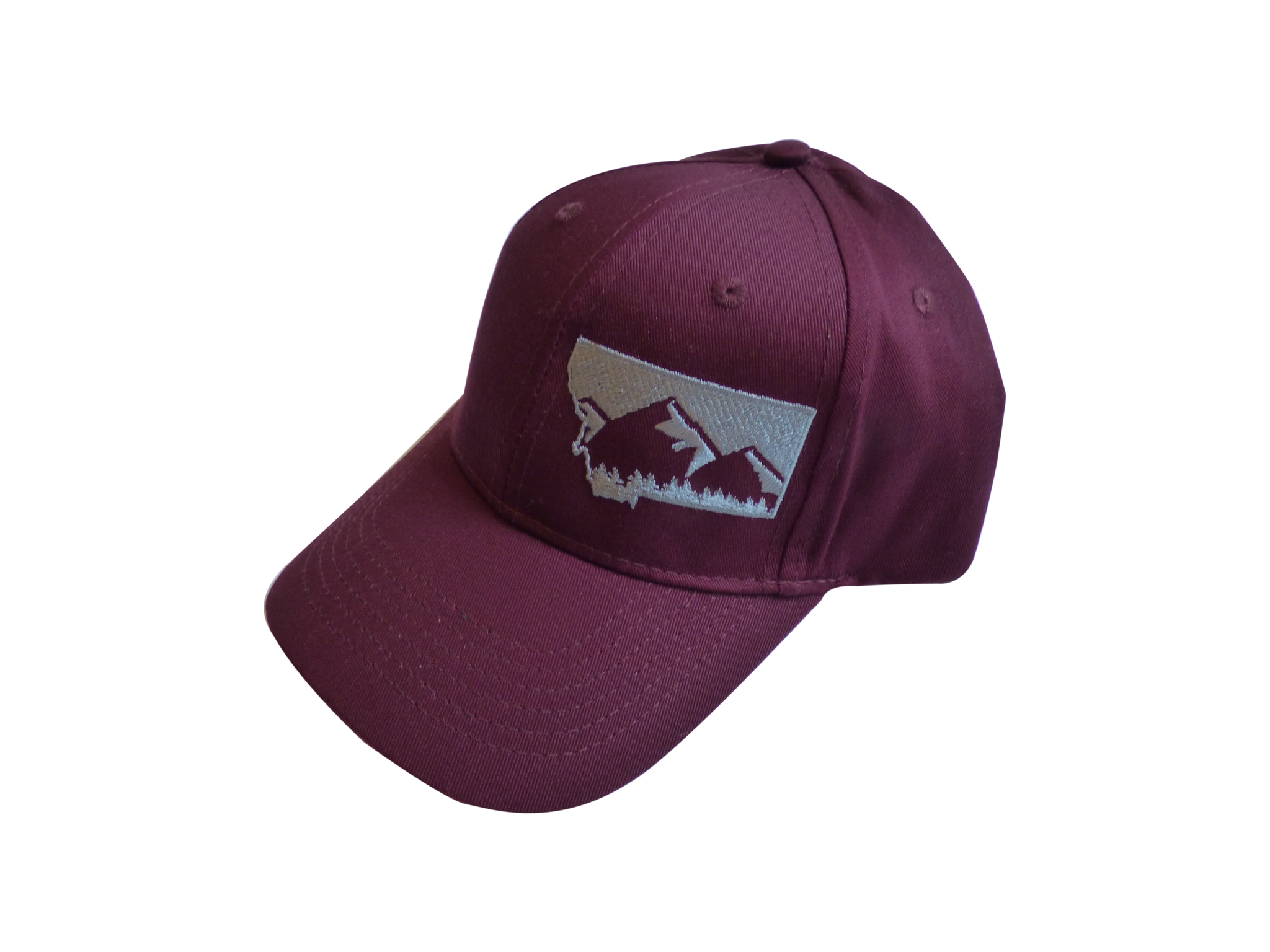 Youth Embroidered Maroon with Grey Mountain Hat