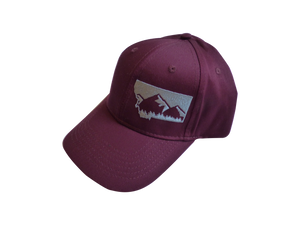 Youth Embroidered Maroon with Grey Mountain Hat-wholesale