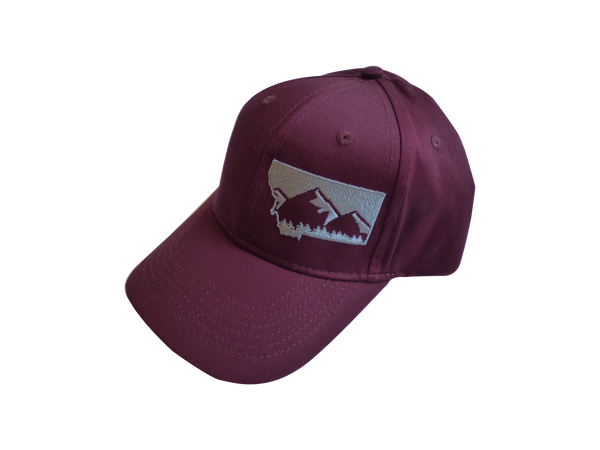 Youth Embroidered Maroon with Grey Mountain Hat