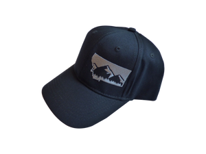 Youth Embroidered Black with Grey Mountain Hat