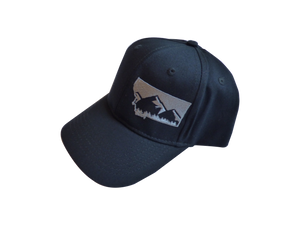 Youth Embroidered Black with Grey Mountain Hat-wholesale