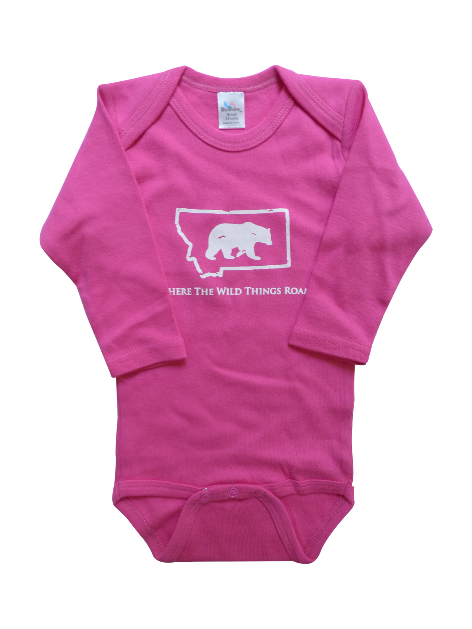 Long Sleeve Pink Bear Onesie