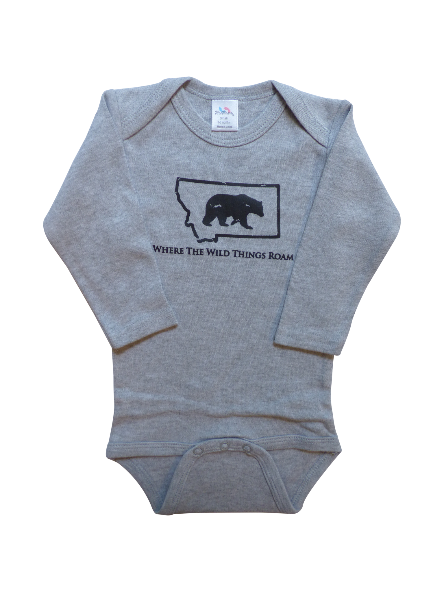 Long Sleeve Grey Bear Onesie