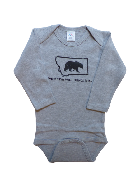 Long Sleeve Grey Bear Onesie