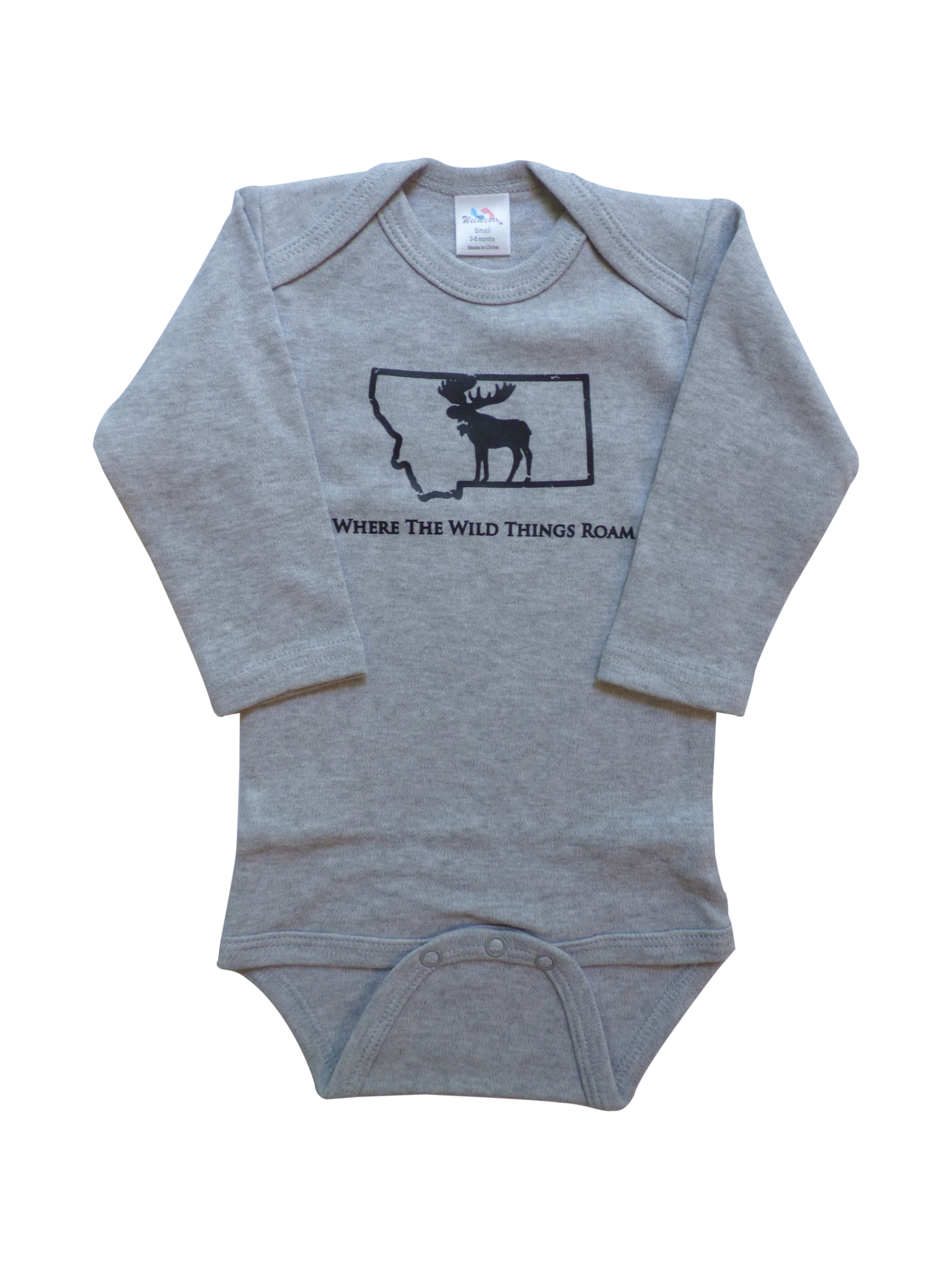 Long Sleeve Grey Moose Onesie