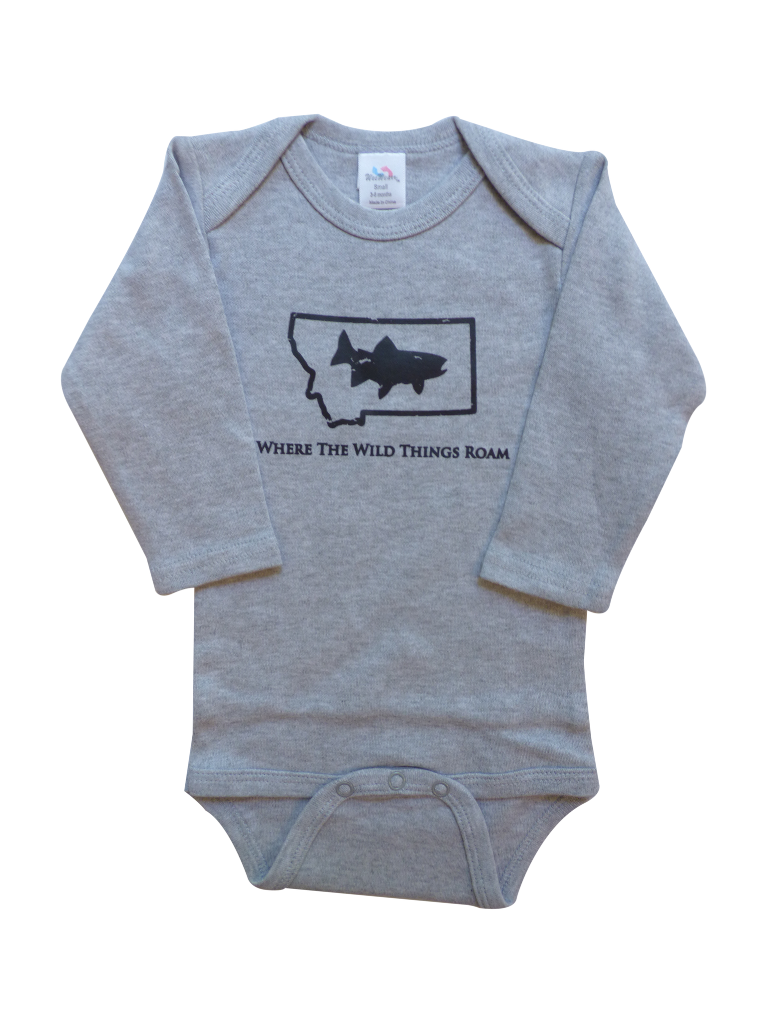 Long Sleeve Grey Fish Onesie