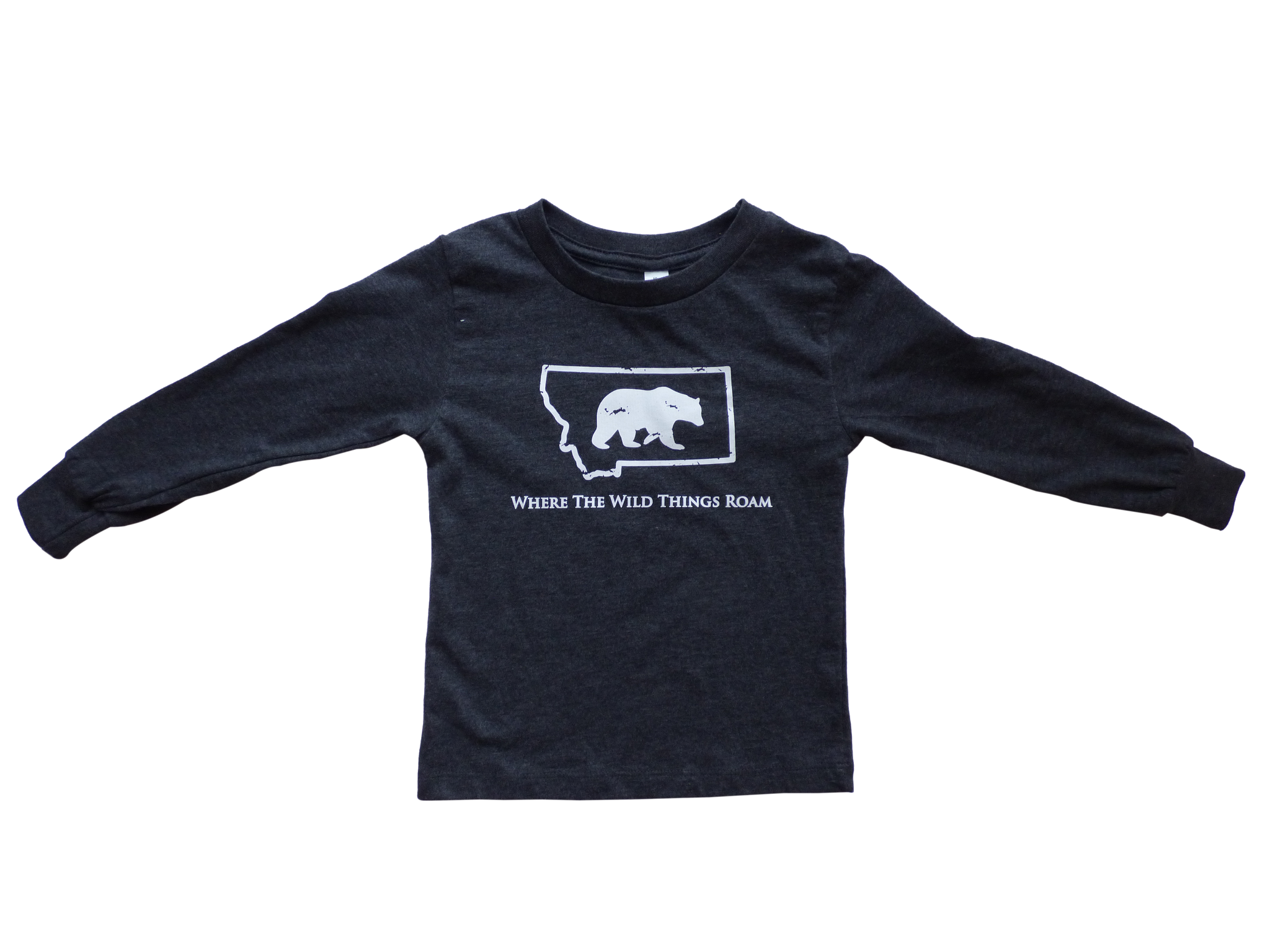 Youth Long Sleeve Charcoal Wild Bear Shirt