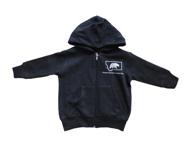 Charcoal Bear Zipup Hoodie