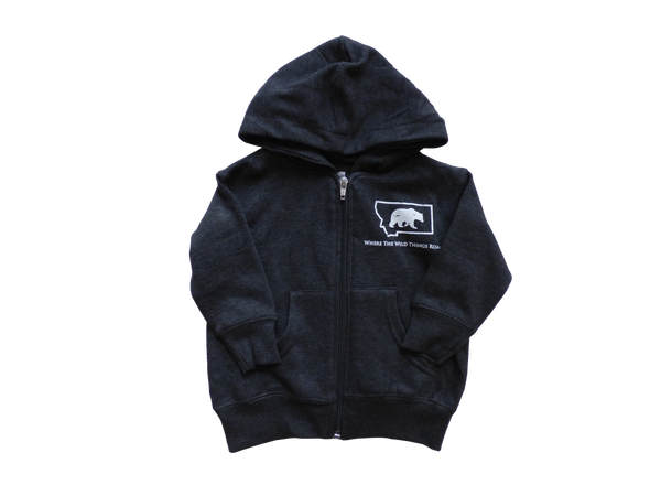 Charcoal Bear Zipup Hoodie