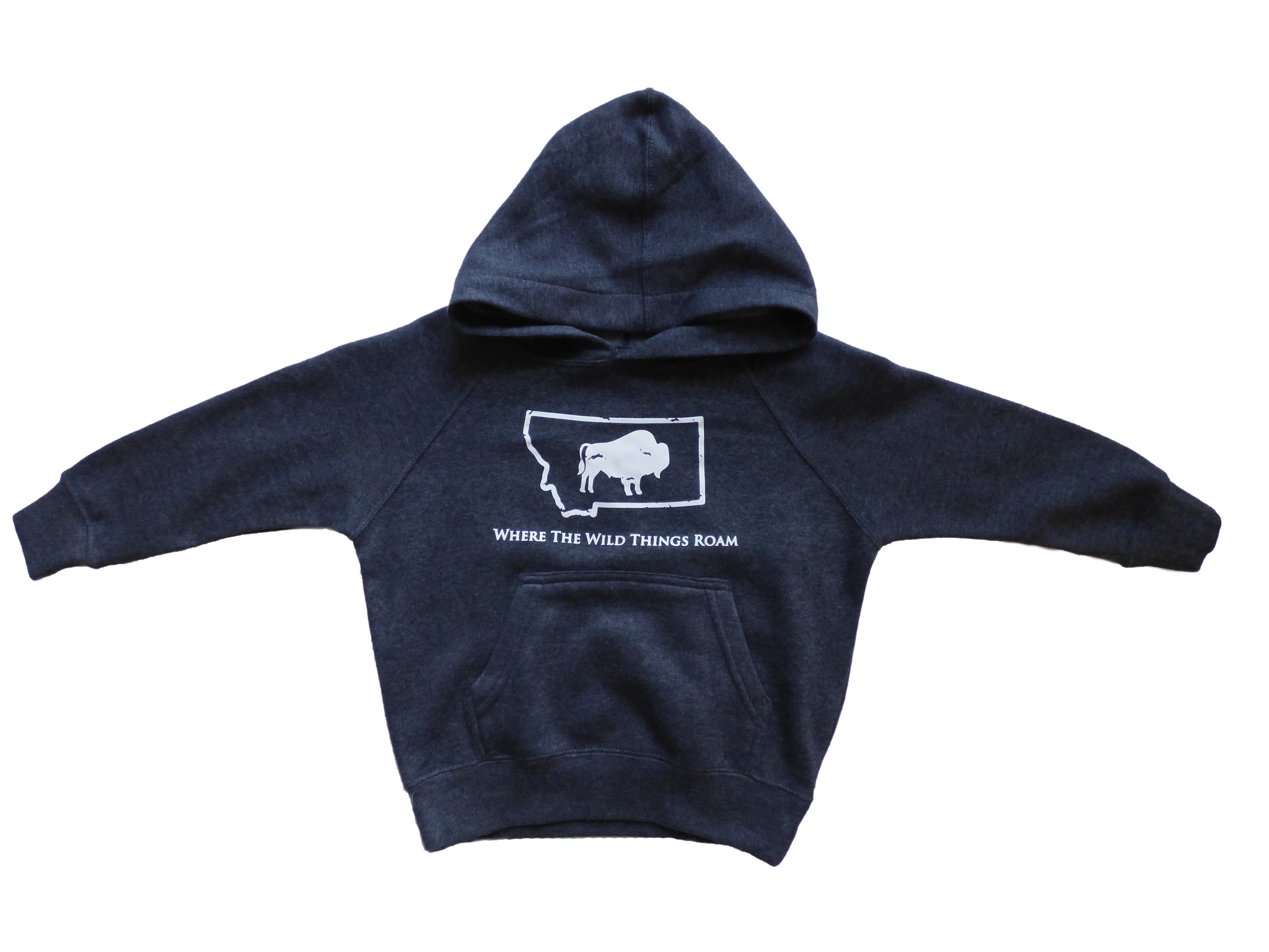 Toddler Heathered Navy Wild Bison Hoodie