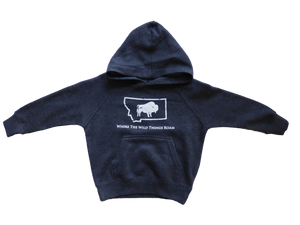 Toddler Heathered Navy Wild Bison Hoodie