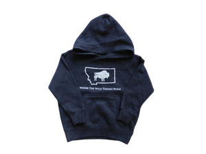 Toddler Heathered Navy Wild Bison Hoodie