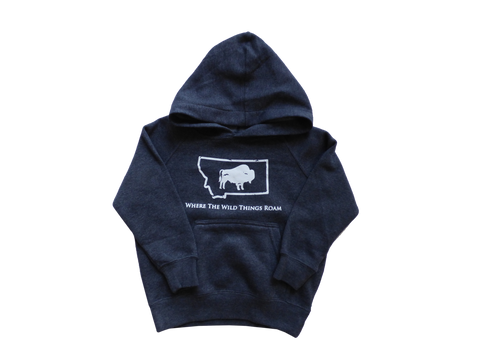 Toddler Heathered Navy Wild Bison Hoodie