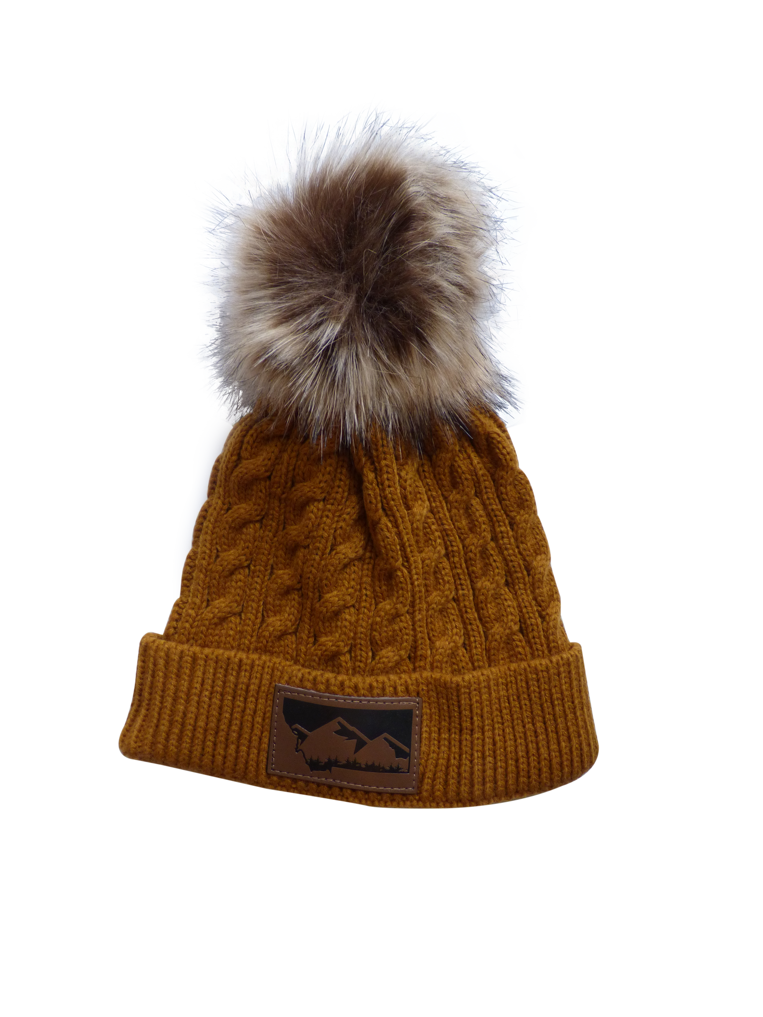 Child Mustard Montana Mountain Pom Pom Hat