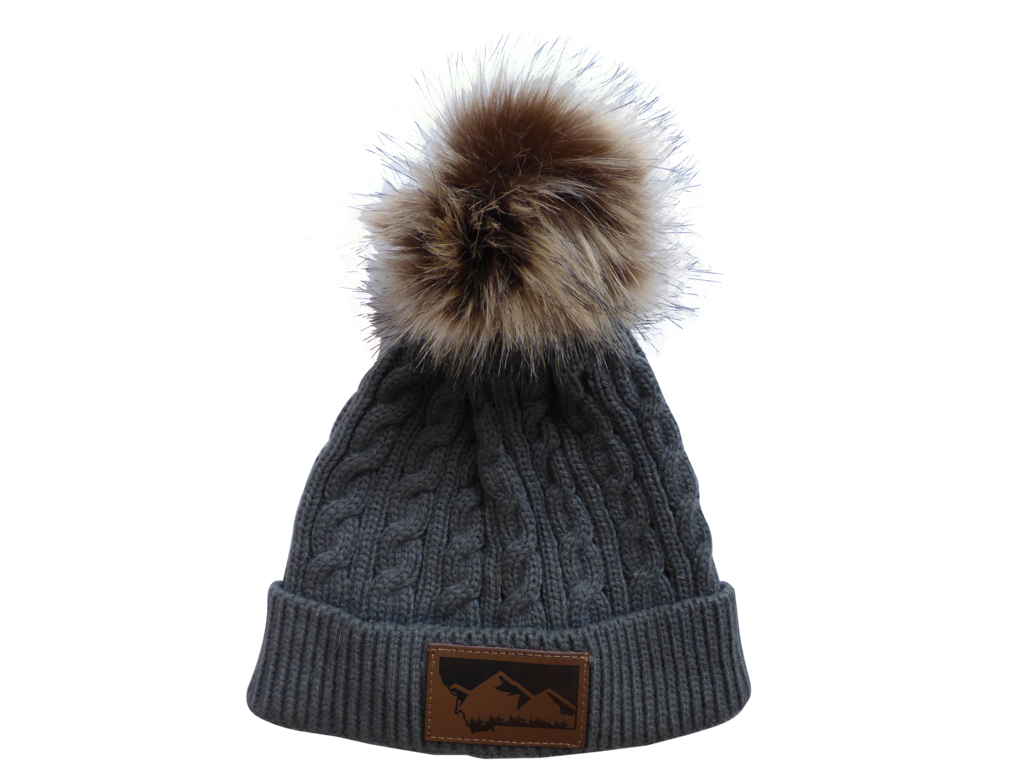 Child Grey Montana Mountain Pom Pom Hat