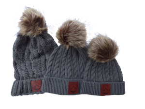 Grey Outdoorable Fur Pom Pom Hat