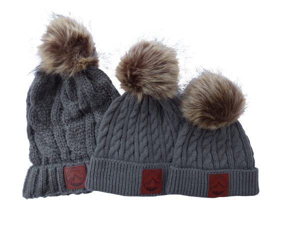 Child Grey Outdoorable Pom Pom Hat