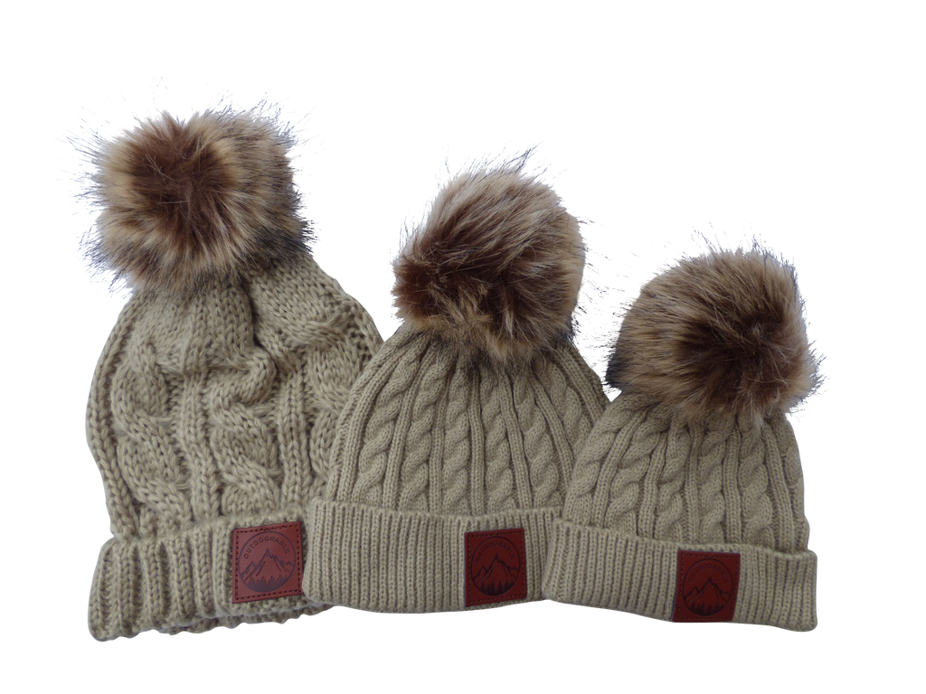 Infant Tan Outdoorable Pom Pom Hat – MontanaTees