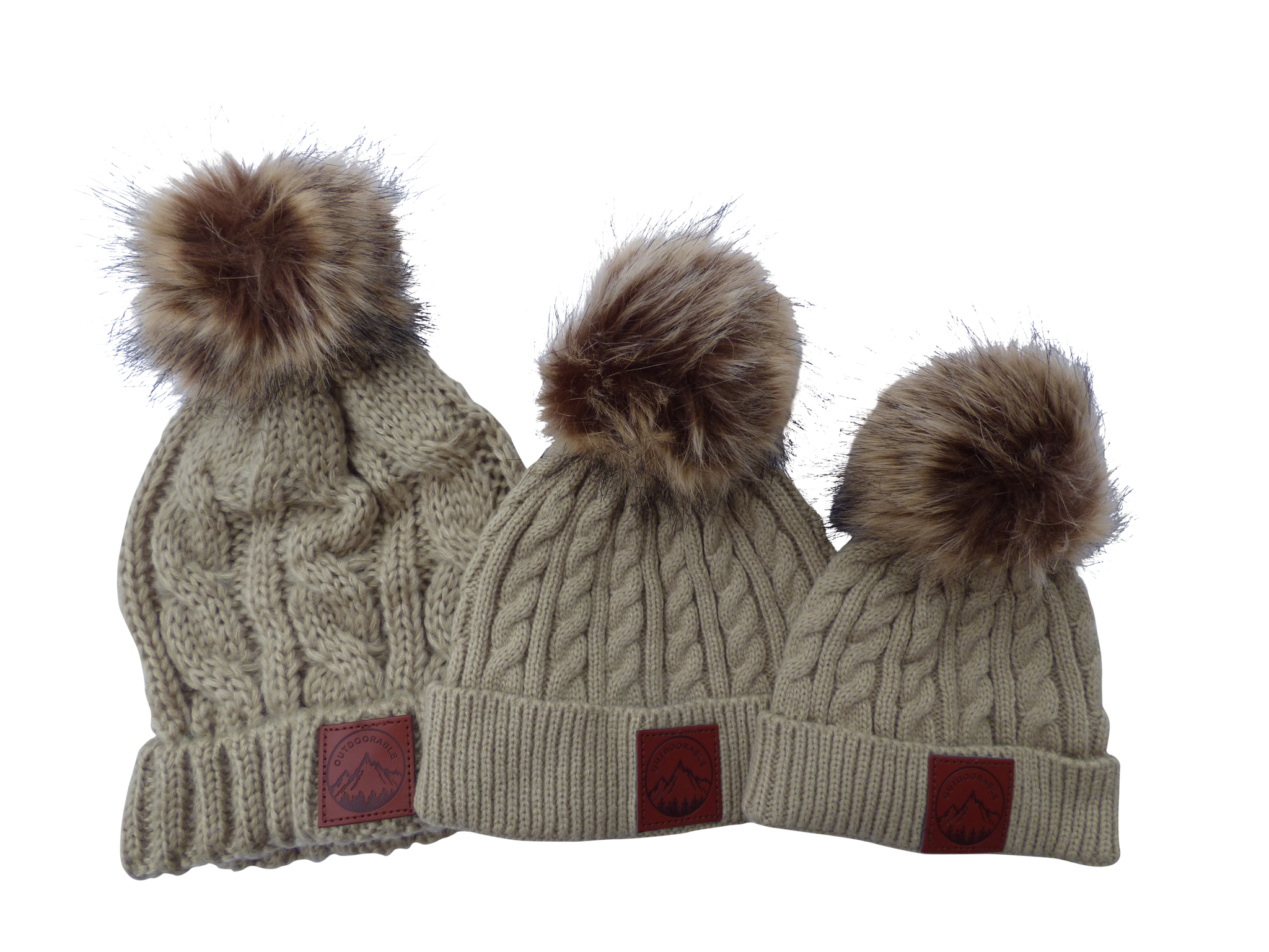 Tan Outdoorable Fur Pom Pom Hat