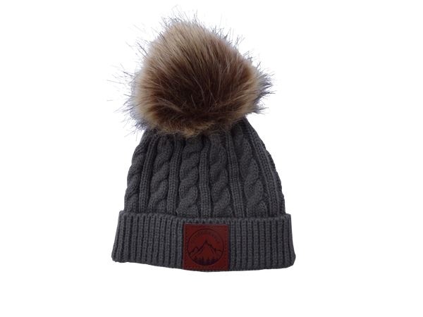 Infant Grey Outdoorable Pom Pom Hat