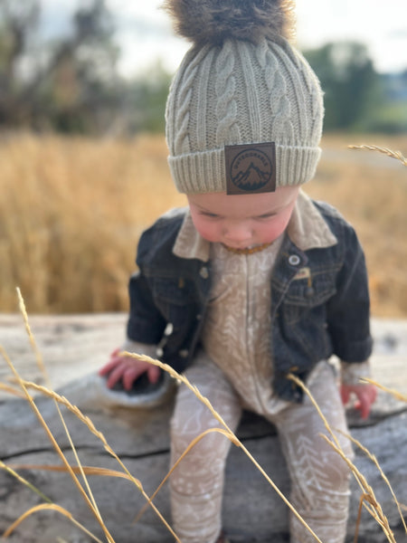 Infant Tan Outdoorable Pom Pom Hat