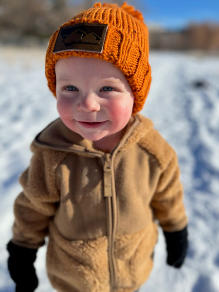 Rust Orange Montana Pom Pom Beanie