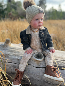 Infant Tan Outdoorable Pom Pom Hat