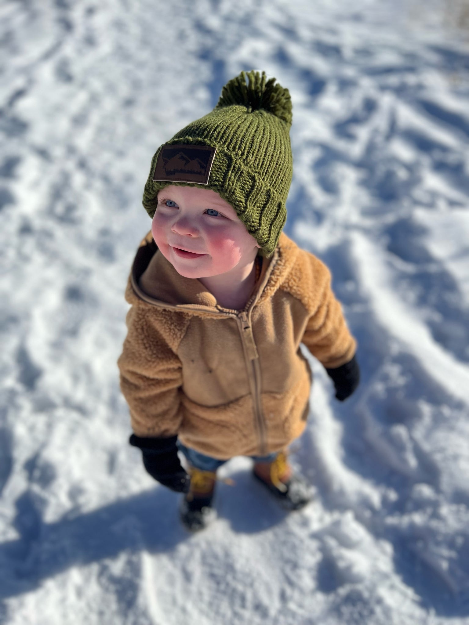 Copy of Toddler Military Green Montana Pom Pom Beanie